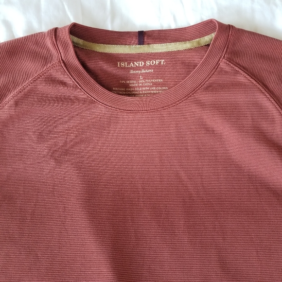 Tommy Bahama Island Soft Short Sleeve Men’s Rust Colored Knit Shirt Large - Picture 2 of 7